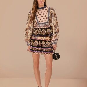 Cream Ainika Maxi Floral Mini Skirt